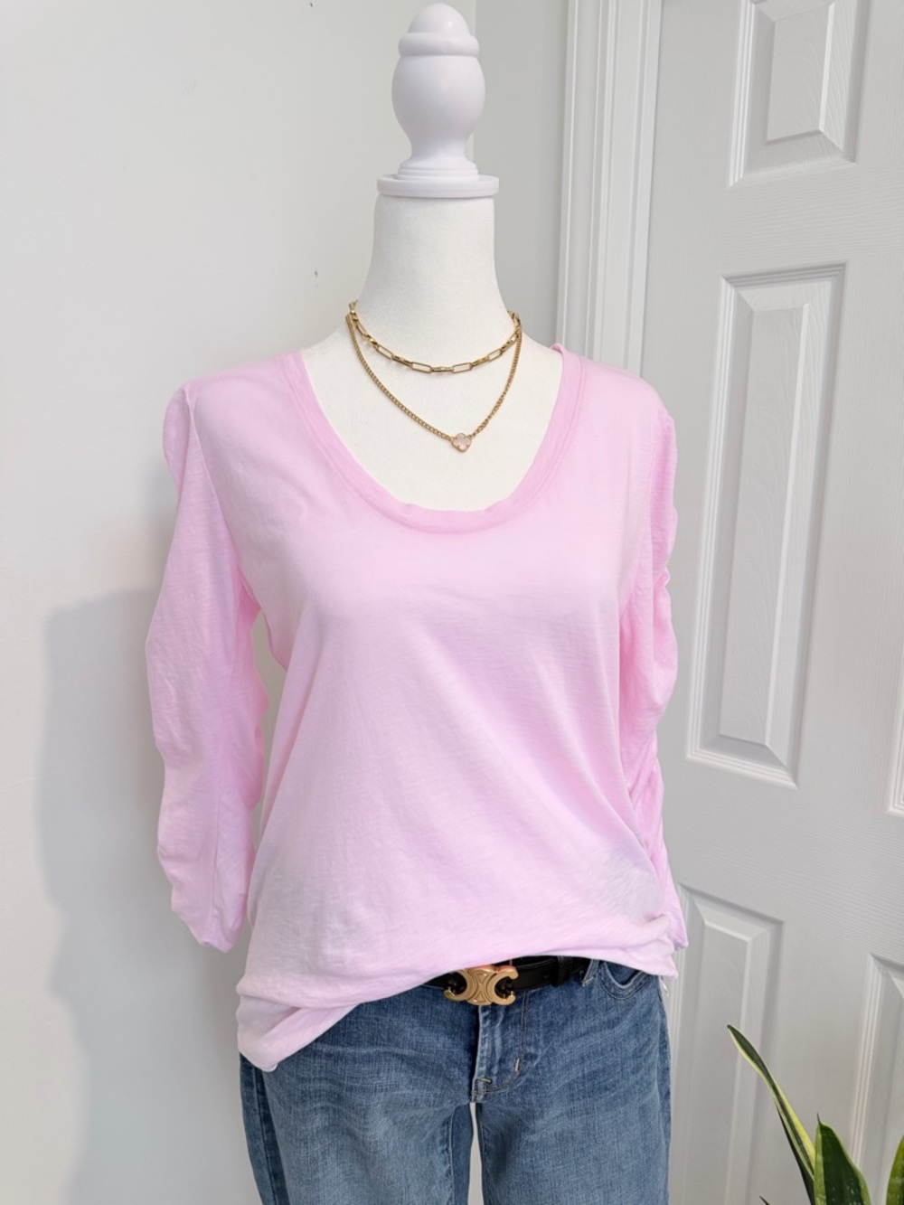 Sundry Pink Pima Cotton Long Sleeve Tee Size 1 (XS-S) Soft Lightweight Basic